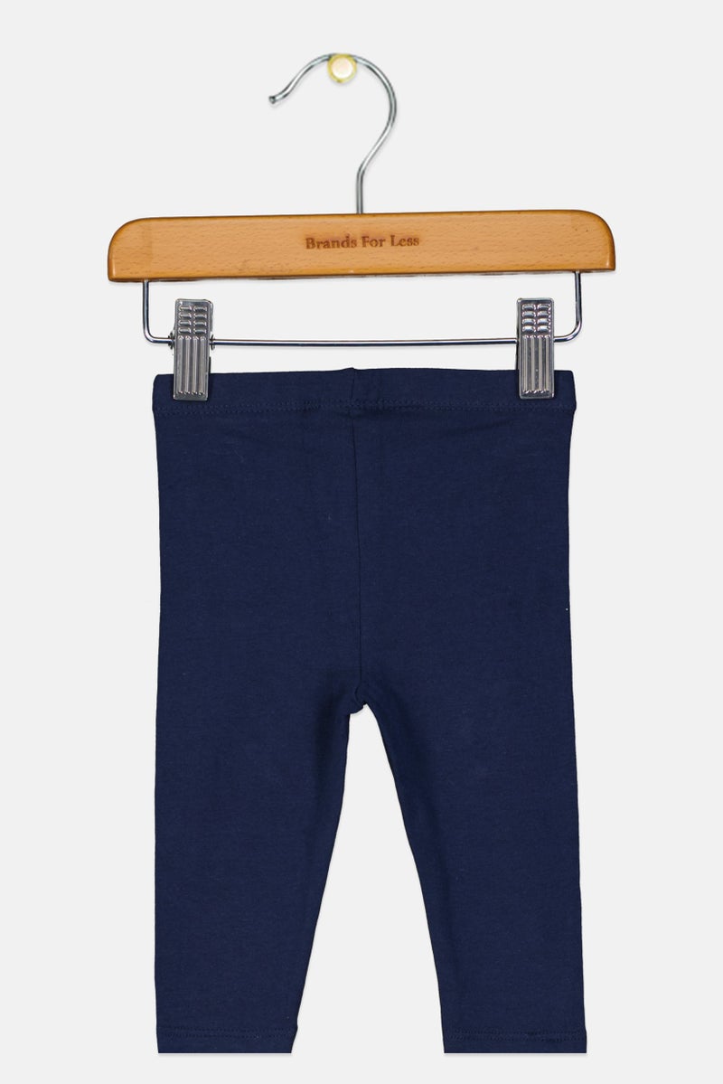 Fox Toddlers Girl Plain Pull On Leggings, Navy - Image 2