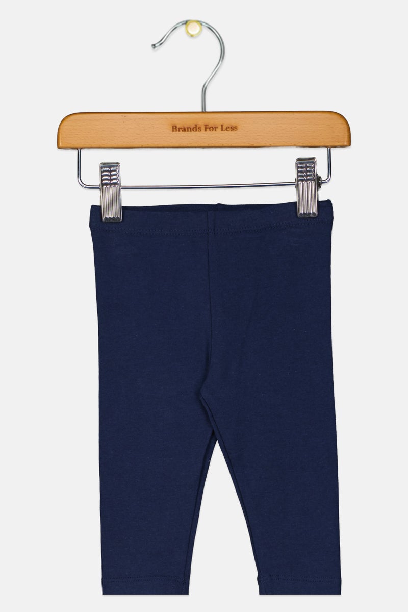 Fox Toddlers Girl Plain Pull On Leggings, Navy - Image 1