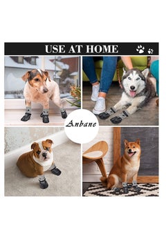 Excefore 4 Pack Little Small Dogs Cats Dog Socks Non Slip Skid Grippers Traction Control Pads, for Floors Indoor Wear Pet Paw Grips Double Rugged Protection Adhesive Anti Knit Replacement Booties  - Image 2