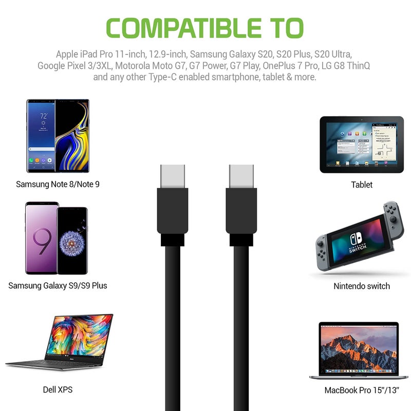 cellet Retractable USB-C Cable, Type-C 3 Feet Charging Cable Compatible to iPhone 15 Pro Max, iPad Pro Air Mini, Samsung Galaxy Smartphones, Google Pixel LG Moto(2Pack) - Image 3
