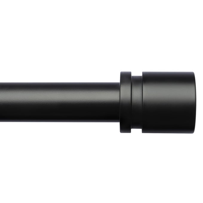 CURTAIN RODS FOR WINDOWS 16 TO 240 INCHES ADJUSTABLE LENGTH 1 INCH DIAMETER WINDOW CURTAIN ROD WITH ALUMINIUM FINIALS BLACK