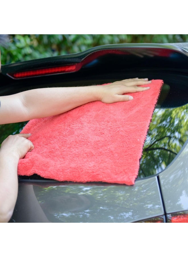 Microfiber Car Wash Drying Towels Professional Grade Premium Microfiber Towels for Car Wash Drying 450GSM 16 in.x 16 in. Pack of 6 (6 Pack, Red) - Image 4