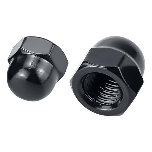 Fayeploo M6-1.0 Black Acorn Hex Cap Nuts (50 pcs), 304 Stainless Steel 18/8, Black Oxide Coated, Acorn Dome Head Cap Nuts, Fayeploo - Image 1