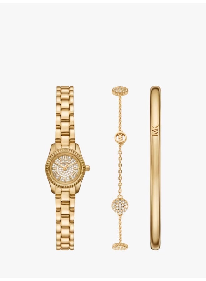 مايكل كورس Women Michael Kors MK4944 Women’s Micro Lexington Watch Gift Set – Gold - Image 1