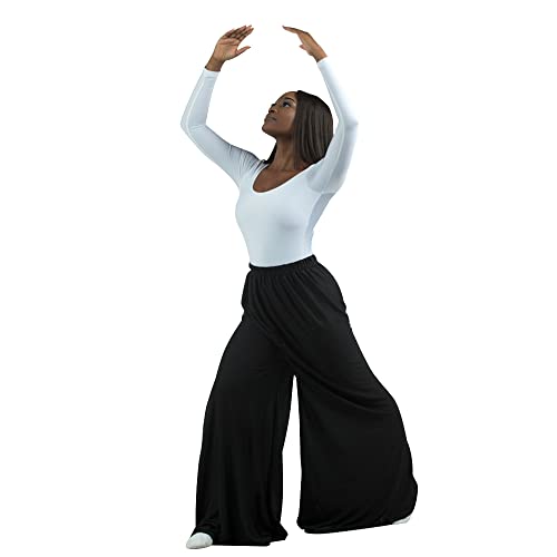 Danzcue Womens Celebration of Spirit Palazzo Pants, Black, Medium - Image 3