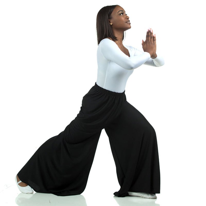 Danzcue Womens Celebration of Spirit Palazzo Pants, Black, Medium - Image 5