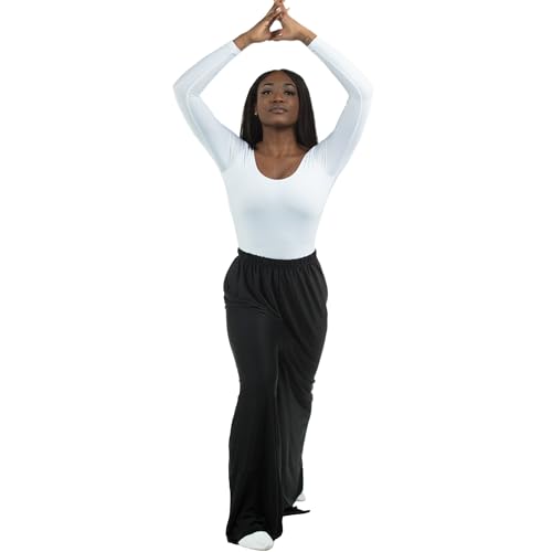 Danzcue Womens Celebration of Spirit Palazzo Pants, Black, Medium - Image 2