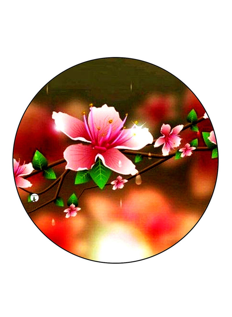 Flowers Printed Mouse Pad Round  Multicolour