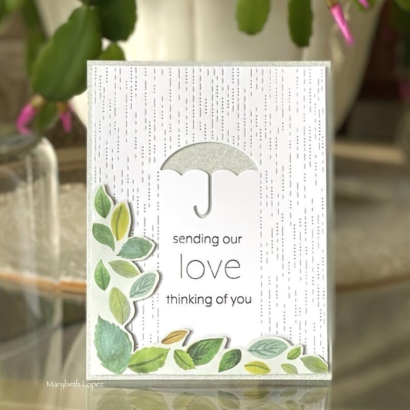 Lapoo Flowers Metal Cutting Die for Scrapbooking - Durable, Cut Stencils for DIY Scrapbook Photo Album Decorative Paper Card, Card Making Supplies, Embossing (Umbrella Alone in The Rain 5.6 x 4.3 in) - Image 1