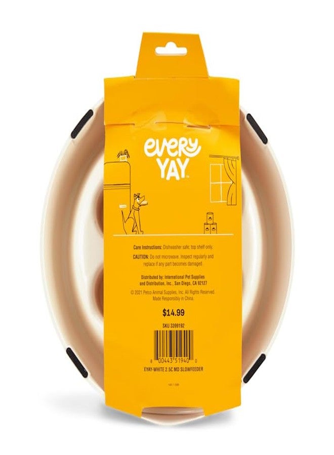 EveryYay Take it Slow White Slow Feeder Pet Bowl 2.5 Cups - Image 3