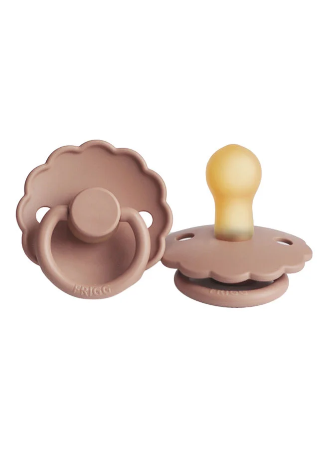 FRIGG Daisy Latex Baby Pacifier, 0-6 Months, Pack of 1, Size 1 - Rose Gold