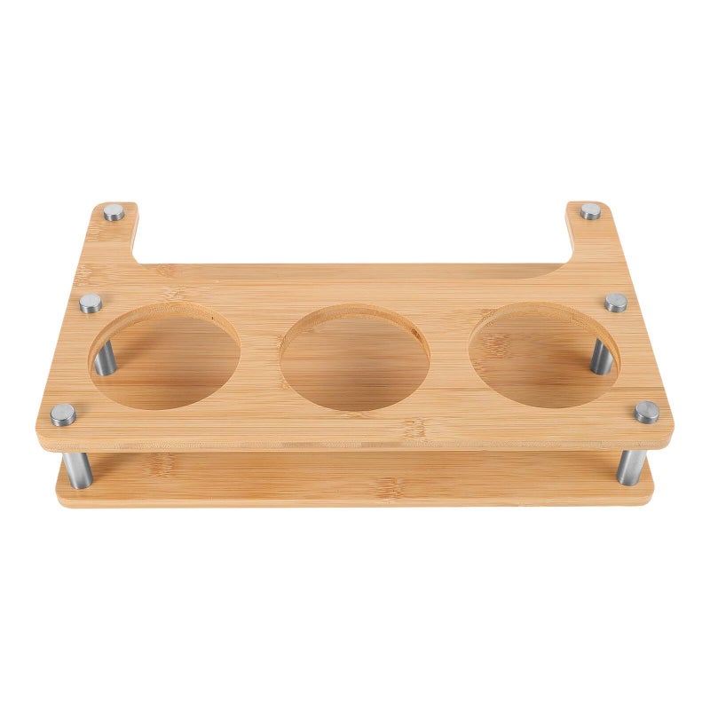 3 Slot Wooden Kitchen Spice Rack Organizer 8x8x8cm For Oil Salt Storage - Image 2