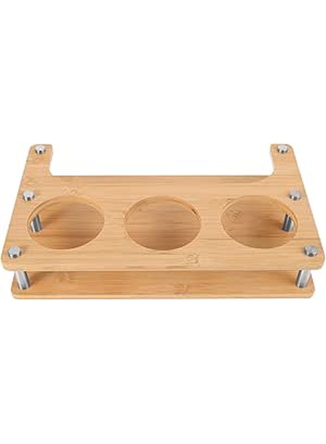 3 Slot Wooden Kitchen Spice Rack Organizer 8x8x8cm For Oil Salt Storage - Image 1