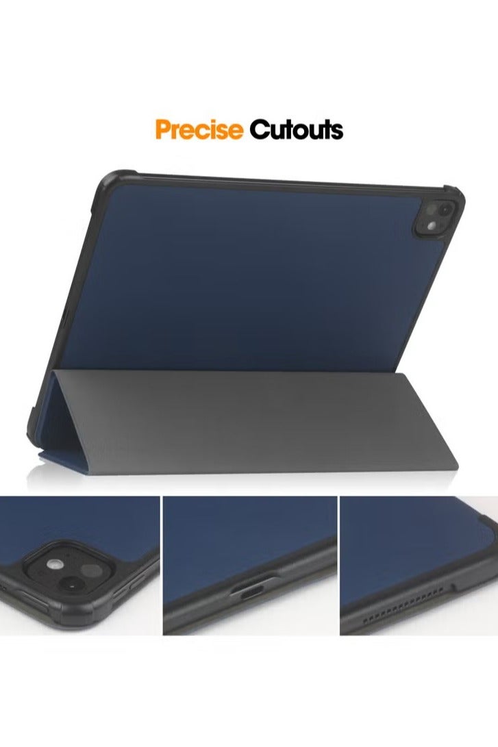 Anmi Anmi Triple Fold Bracket Case for iPad Pro 13 Inch 2024 (M4, 7th Gen), Protective Smart Cover With Auto Sleep Wake Feature (Blue)