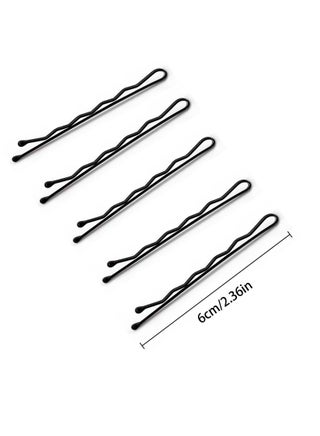 100 Pins, Wavy Black Hair Pins, Suitable for All Hairstyles, Pins for Girls Women (Black) - view 2