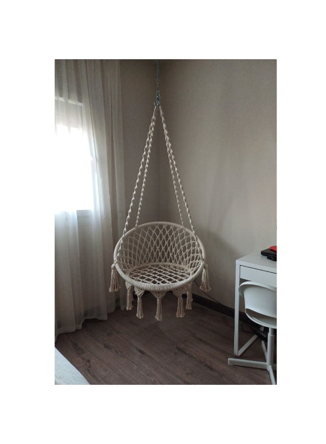 كرسي ارجوحة مكرمية 80x80 سم - Queen - Image 2