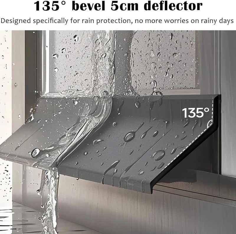 حاجز مطر الأبواب، شريط حجب المياه للنوافذ بتصميم زاوية 135 درجة، شريط طقس ذاتي اللصق للشرفات والأفاريز الخارجية - Image 3