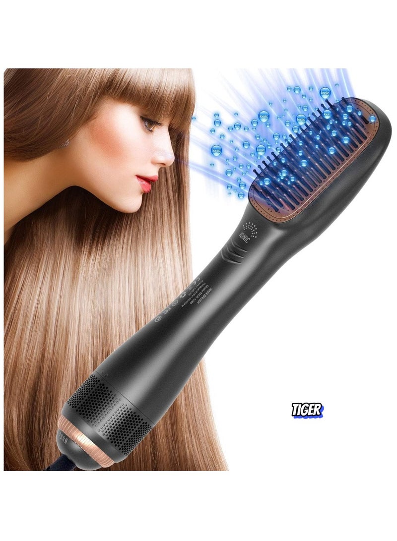 TIGER New Hair Dryer & Professional Ceramic Brush Set – Portable Ceramic Straightener Styling Device, Hair Straightener Brush for Smooth, Frizz-Free Hair, Quick Drying & Straightening - Image 1