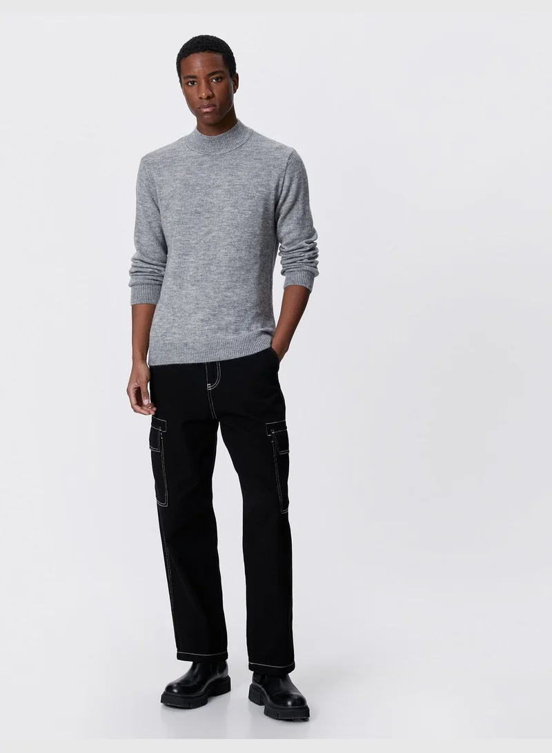 KOTON Basic Knitwear Sweater Half Turtleneck Slim Fit