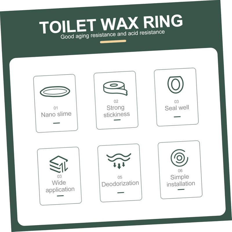 حلقة مانعة للتسرب خالية من الشمع لوعاء المرحاض، خاتم مانع للتسرب بدون شمع لمنع الروائح في الحمام، سهل التركيب - Image 3