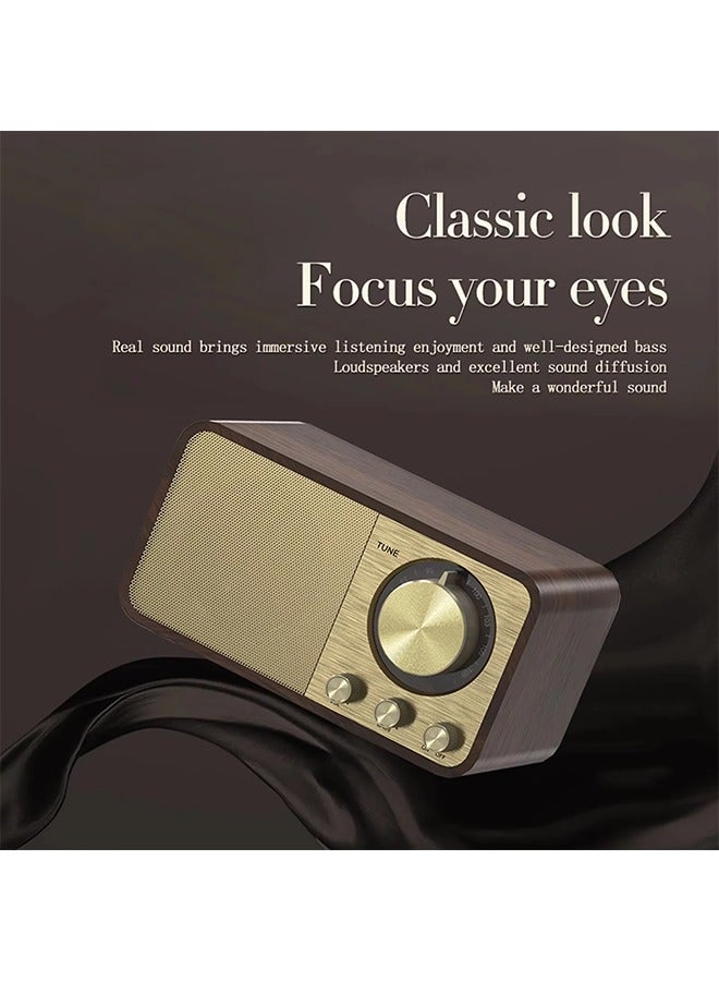 Nostalgic Bluetooth Speaker Bluetooth Sound Retro Classic Speaker Retro Radio Wireless Bluetooth 5.0 Wooden Portable Subwoofer - Image 5