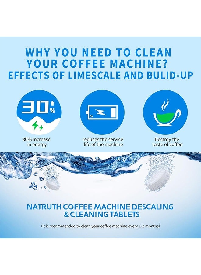 oradess 10 Pcs Coffee Machine Cleaning Tablets - Remove Coffee Oils - calcium deposits and Residue - Automatic Coffee Maker Cleaner Descaler Coffee Grinder Descaling Solution - Image 2