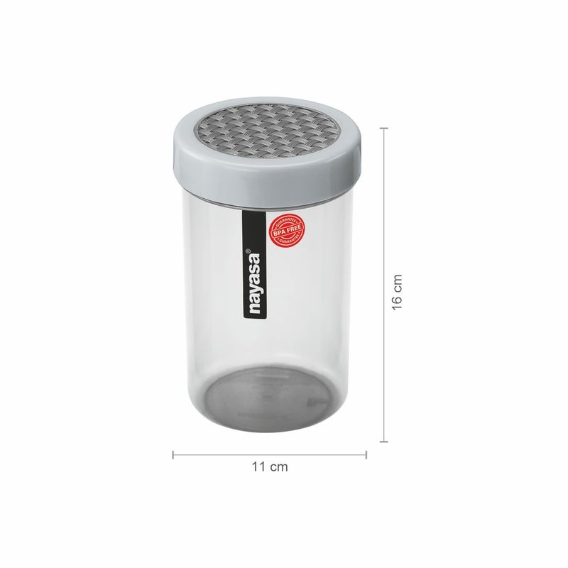 Nayasa Retro 1 Litre BPA Free Food Grade Airtight Kitchen Storage Container with Lid Set of 6 Grey - Image 3