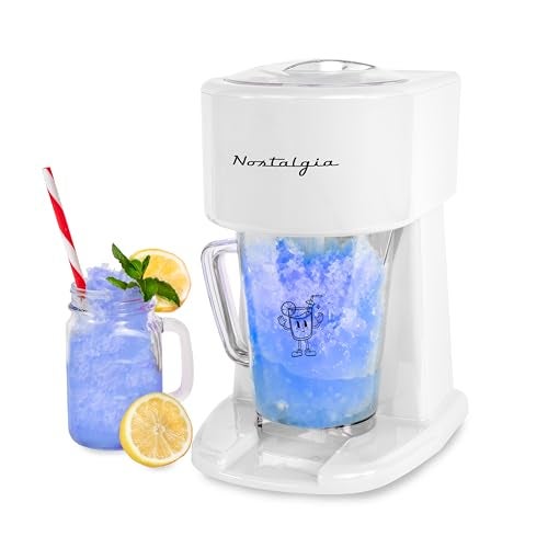 Nostalgia Retro 40-Ounce Frozen Beverage Station - Slushie Machine and Ice Shaver with Automatic Mixing for Soda, Cocktails and Margaritas - Easy & Safe Use - White - Image 1