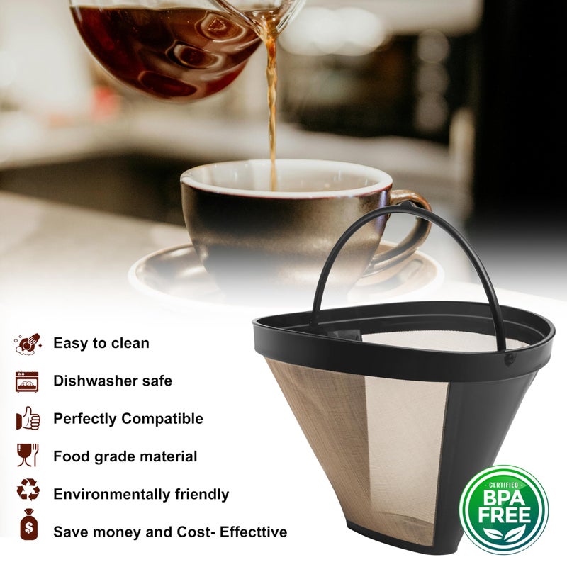 BRENSTEN Reusable #4 Cone Coffee Filter Basket for Ninja Coffee Makers Ninja Coffee Accessories - 1 Pack Permanent Replacement for Ninja Coffee Brewers - Image 3