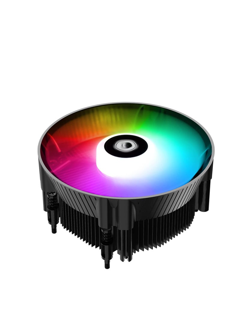 ID-COOLING DK-07i CPU Cooler for LGA1700, 60mm Height Low-Profile CPU Air Cooler with Aluminum Fins, Rainbow RGB Lighting, 120mm PWM Fan, Thermal Compound Included, TDP 125W - Image 1