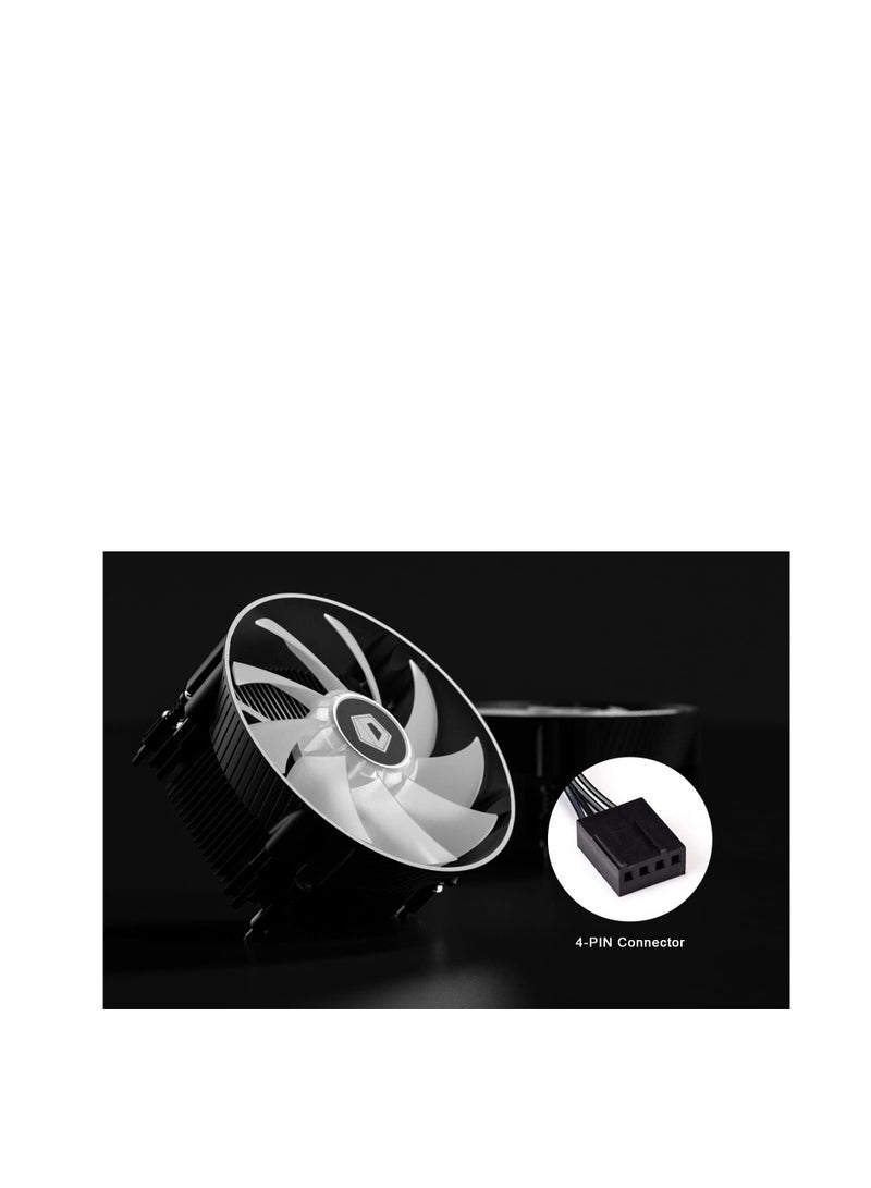 ID-COOLING DK-07i CPU Cooler for LGA1700, 60mm Height Low-Profile CPU Air Cooler with Aluminum Fins, Rainbow RGB Lighting, 120mm PWM Fan, Thermal Compound Included, TDP 125W - Image 4