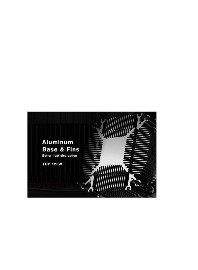 ID-COOLING DK-07i CPU Cooler for LGA1700, 60mm Height Low-Profile CPU Air Cooler with Aluminum Fins, Rainbow RGB Lighting, 120mm PWM Fan, Thermal Compound Included, TDP 125W - Image 5
