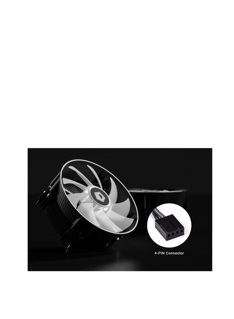 ID-COOLING DK-07i CPU Cooler for LGA1700, 60mm Height Low-Profile CPU Air Cooler with Aluminum Fins, Rainbow RGB Lighting, 120mm PWM Fan, Thermal Compound Included, TDP 125W - Image 4