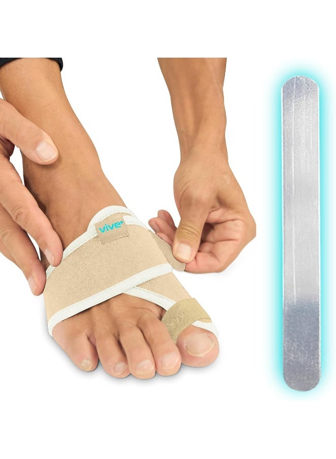 VIVE Bunion Brace Big Toe Corrector Straightener With Splint Hallux Valgus Pad Joint Pain Relief Alignment Treatment Orthopedic Sleeve Foot Wrap Support One Size Beige - Image 1