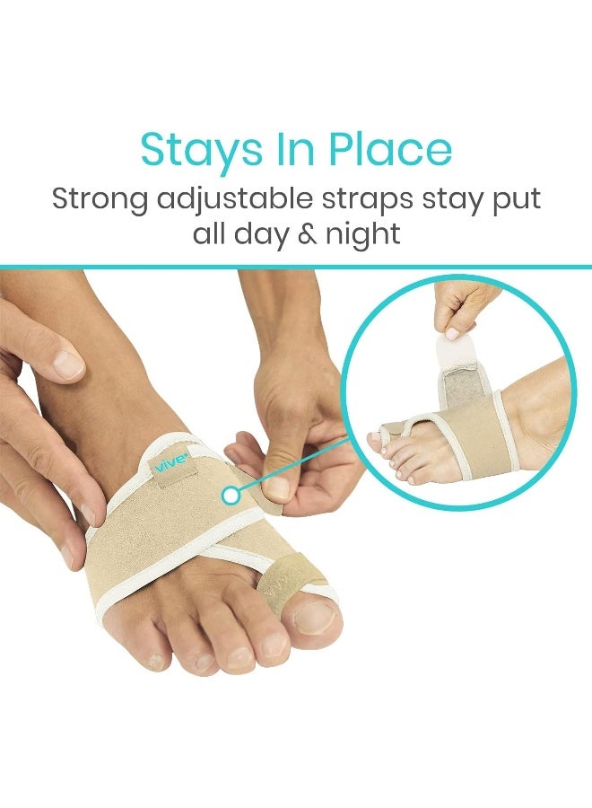 VIVE Bunion Brace Big Toe Corrector Straightener With Splint Hallux Valgus Pad Joint Pain Relief Alignment Treatment Orthopedic Sleeve Foot Wrap Support One Size Beige - Image 5