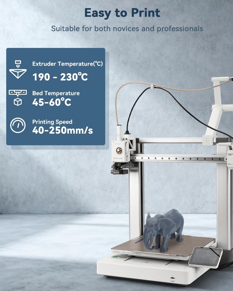 3DHoJor PLA Filament 1.75mm Grey,3D Printing Filament,1kg Cardboard Spool (2.2lbs), Fit Most FDM 3D Printer,Dimensional Accuracy +/- 0.03 mm,Odor Free, Clog Free, No Brittle Filaments - Image 3