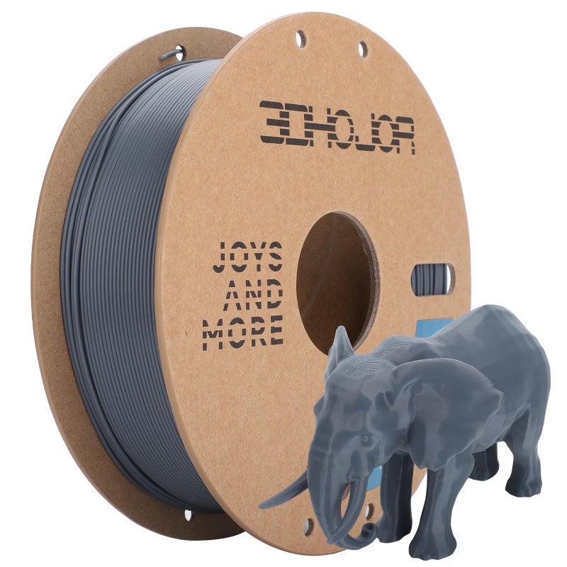 3DHoJor PLA Filament 1.75mm Grey,3D Printing Filament,1kg Cardboard Spool (2.2lbs), Fit Most FDM 3D Printer,Dimensional Accuracy +/- 0.03 mm,Odor Free, Clog Free, No Brittle Filaments - Image 1