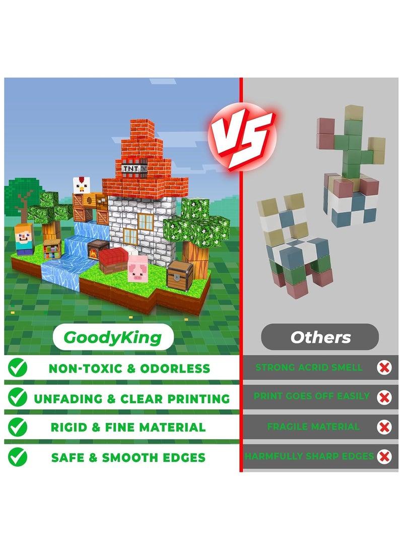 Magnetic Blocks |100PCS Magnetic Building Cube Game, Constructions Toys for Boys & Girls Age 3-4, 5 6 7 8 9 10, STEM Montessori Stacking Toy, Sensory Tiles Building Birthday for Kids - Image 3