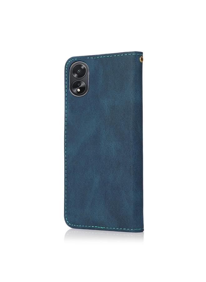 اس-توب جراب هاتف OPPO A58 من الجلد بخياطة ثنائية اللون - Image 3