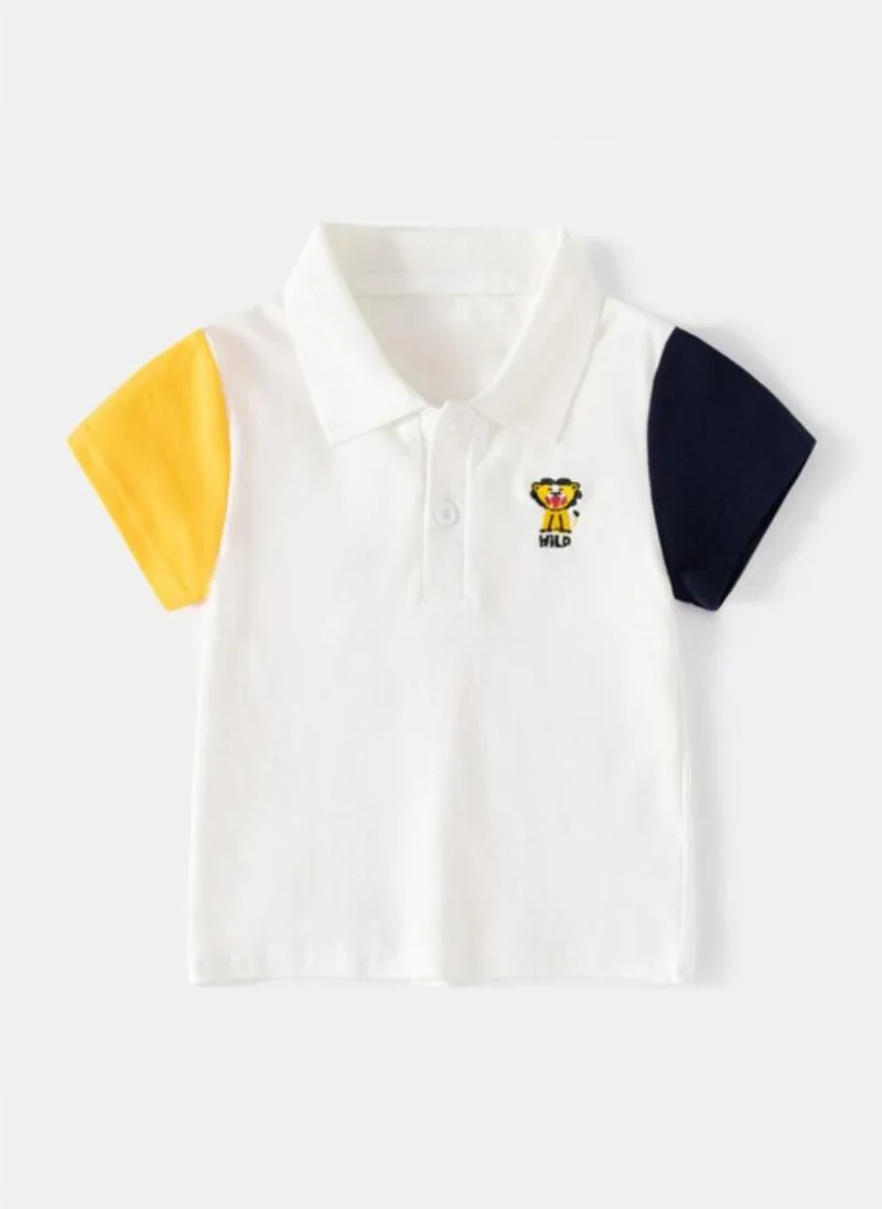 YUNIQEE White  Polo Collar Pure Cotton T-shirt