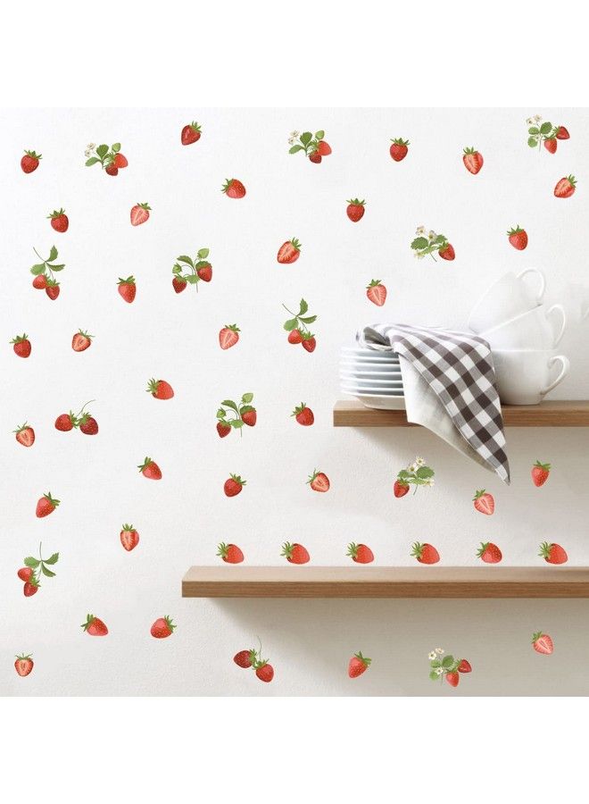 Bamsod Fruit Wall Decals Removable Boho Wall Stickers Peel Stick Fresh Fruit Wall Stickers For Baby Nursery Kids Bedroom Living Room Home Kitchen … (Strawberry) - Image 2