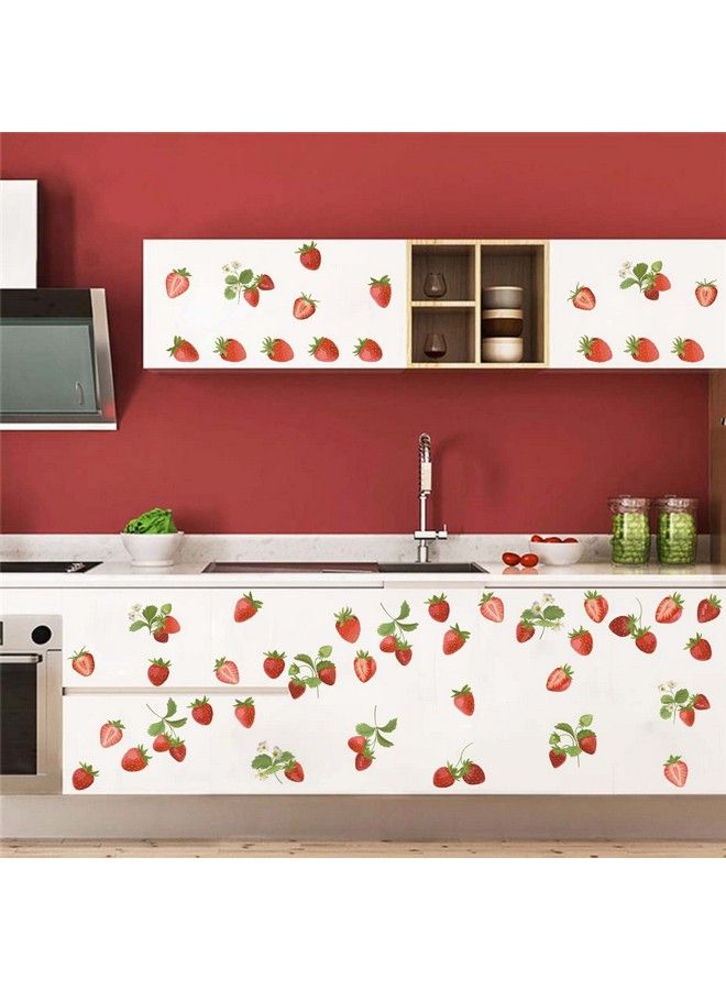Bamsod Fruit Wall Decals Removable Boho Wall Stickers Peel Stick Fresh Fruit Wall Stickers For Baby Nursery Kids Bedroom Living Room Home Kitchen … (Strawberry) - Image 4