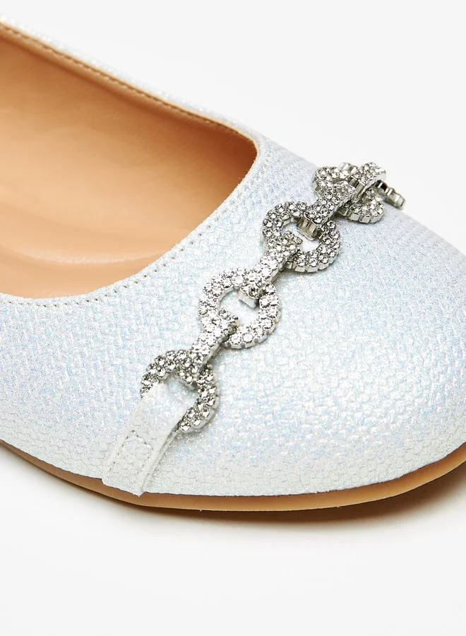 Celeste Girls Embellished Round Toe Ballerina Shoes