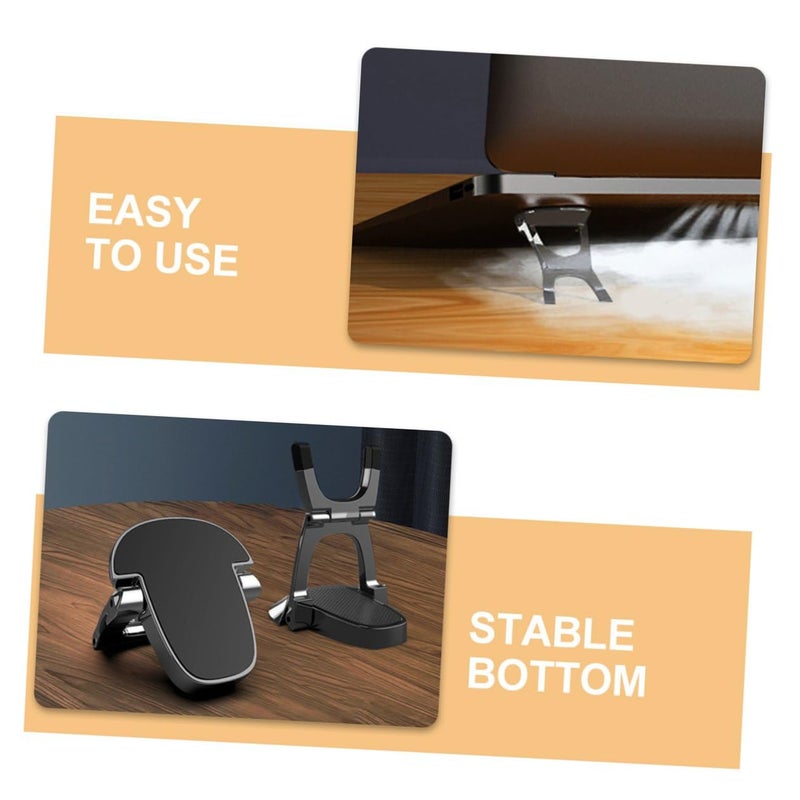 Aluminum Alloy Foldable Laptop Stand Portable Cooling Riser Holder For Desk Black - Image 4