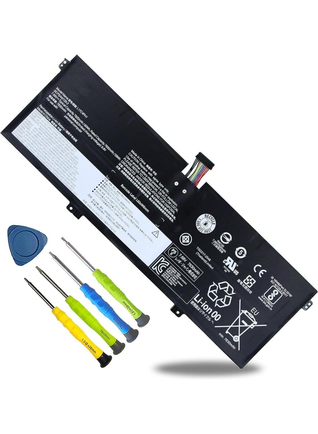 Terabyte L17C4PH1 L17M4PH1 L17M4PH2 L17L4PH2 Battery for 7 Pro Pro-13IKB C930 C930-13 C930-13IK C930-13IKB C930-131KB C930-13IKB 81C4 Series Notebook 5B10Q82425 5B10Q82426 5B10Q82427 60Wh 7600mAh