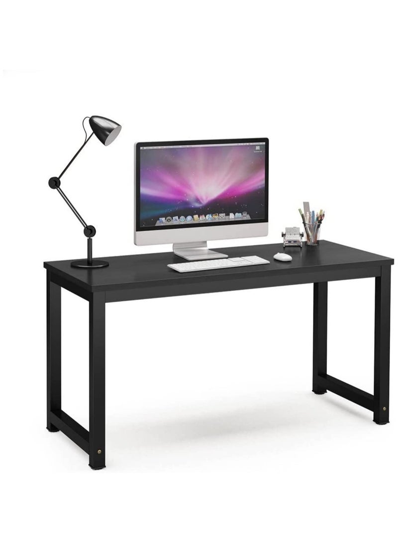SKY-TOUCH Computer Desk, Computer Laptop Table Desk Office Desk Study Writing Desk Easy Assembly, Computer Desk Modern Simple Style for Home Office 120x60CM Black - Image 1