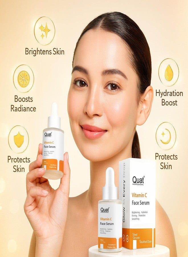 QUAT Professional Premium Vitamin C Face Serum for Brightening, Dark Spot Reduction & Glow | Advanced Antioxidant Serum for Even, Radiant Skin - 30 ml - Image 3