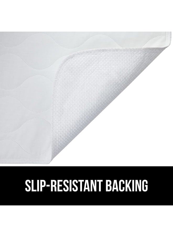GORILLA GRIP Washable Underpads, Waterproof Reusable Heavy Absorbency Incontinence Bed Pads, Leak Proof Toddler Mattress Pad, 52x34 Slip Resistant Protector for Bedwetting, Adults and Kids, White - Image 4