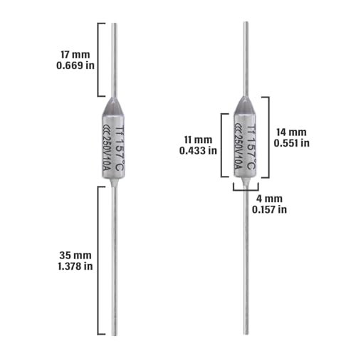 ALLECIN 10PCS 157 Degrees Celsius Thermal Fuse 10A 250V AEC157E Temperature Fuses Cutoffs 10Amp 250Volt 157℃ Fusible - Image 2