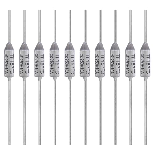 ALLECIN 10PCS 157 Degrees Celsius Thermal Fuse 10A 250V AEC157E Temperature Fuses Cutoffs 10Amp 250Volt 157℃ Fusible - Image 1